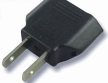 二扁插變圓座轉換插頭｜AC125V 15A防火耐熱轉換插頭